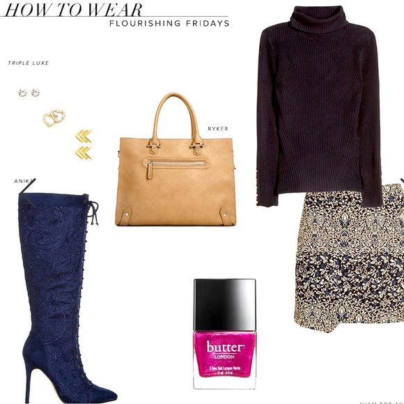 Anika Navy Blue Suede and Lace Stiletto Boots Lace Up Front Detail Side Full Zip - Picture 10 of 14